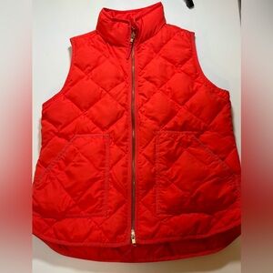 J Crew Orange Down Quilted Vest